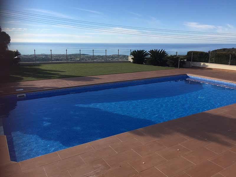 Elbtal Marble Blue Pool Liner installed and guaranteed by The Pool People, Cyprus