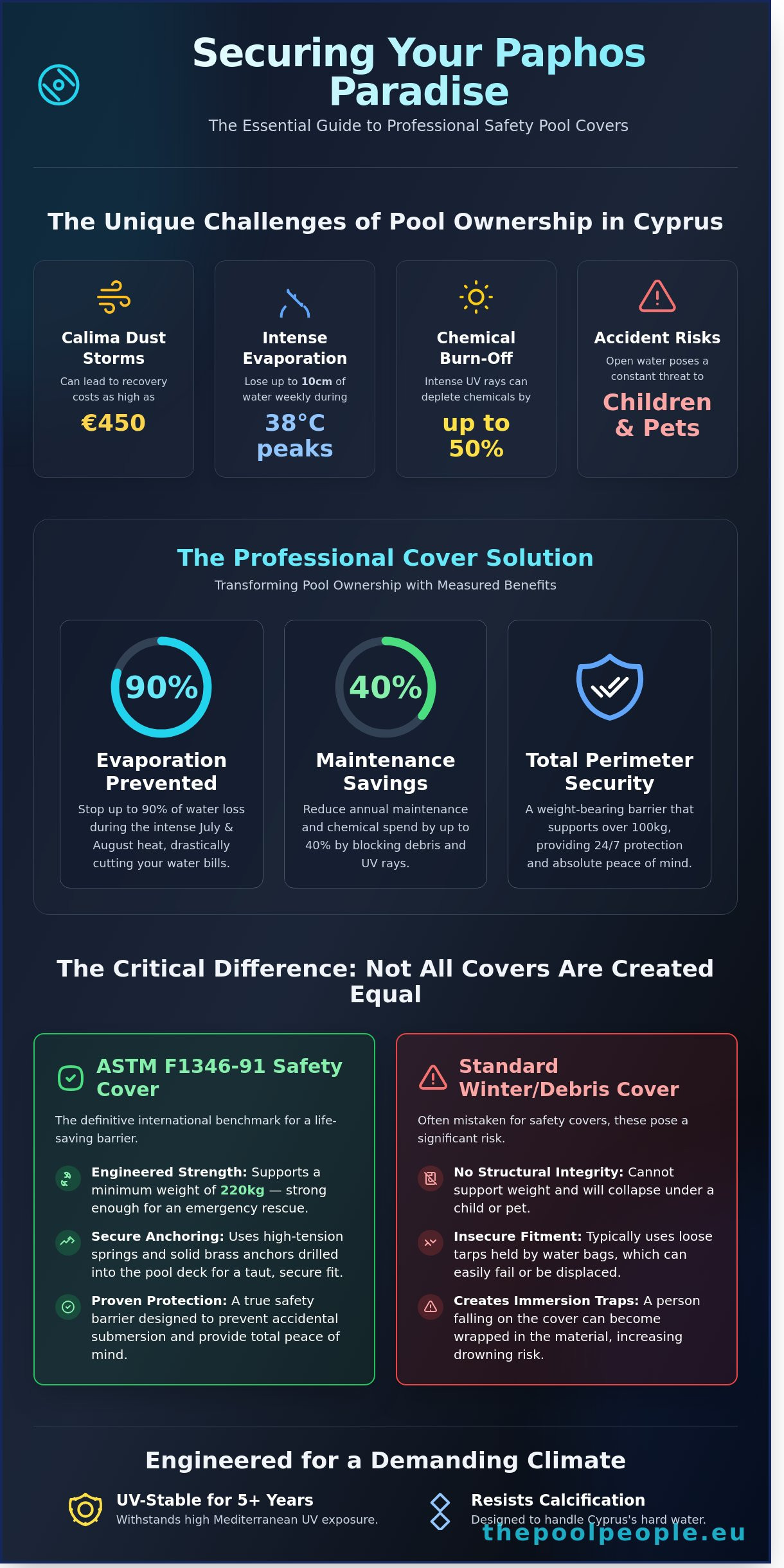 Safety Pool Covers Paphos: The Complete Guide to Peace of Mind (2026) - Infographic