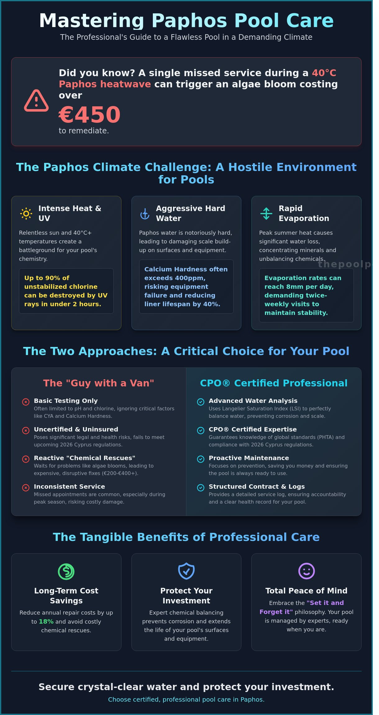 Pool Cleaning Service in Paphos: The 2026 Homeowner’s Guide to Professional Maintenance - Infographic