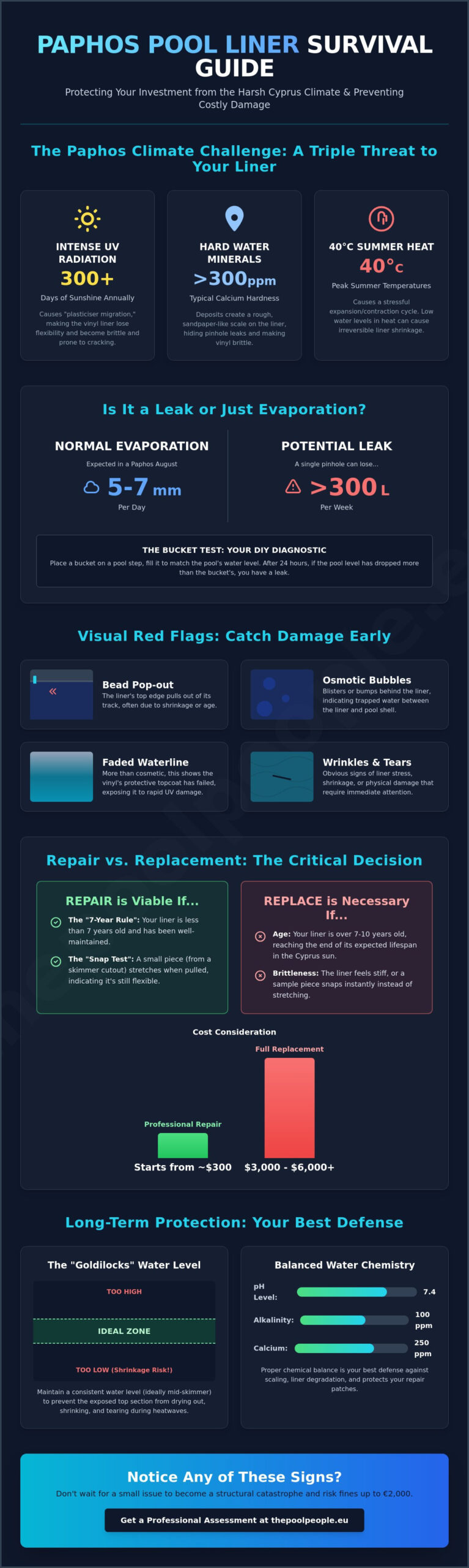 Vinyl Pool Liner Repair in Paphos: The 2026 Expert Guide to Saving Your Pool - Infographic