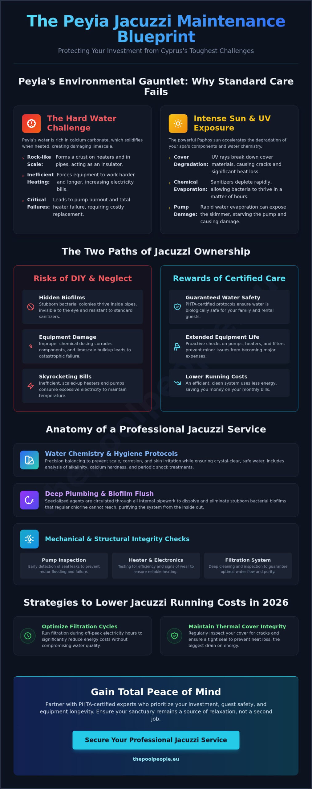 Professional Jacuzzi Service in Peyia: The 2026 Expert Maintenance Guide - Infographic